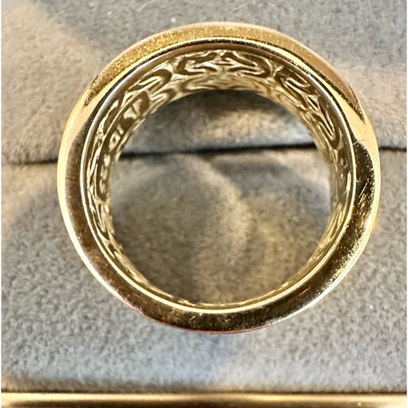 18k Gold plated Sterling silver Byzantine band ring - Picture 5 of 6